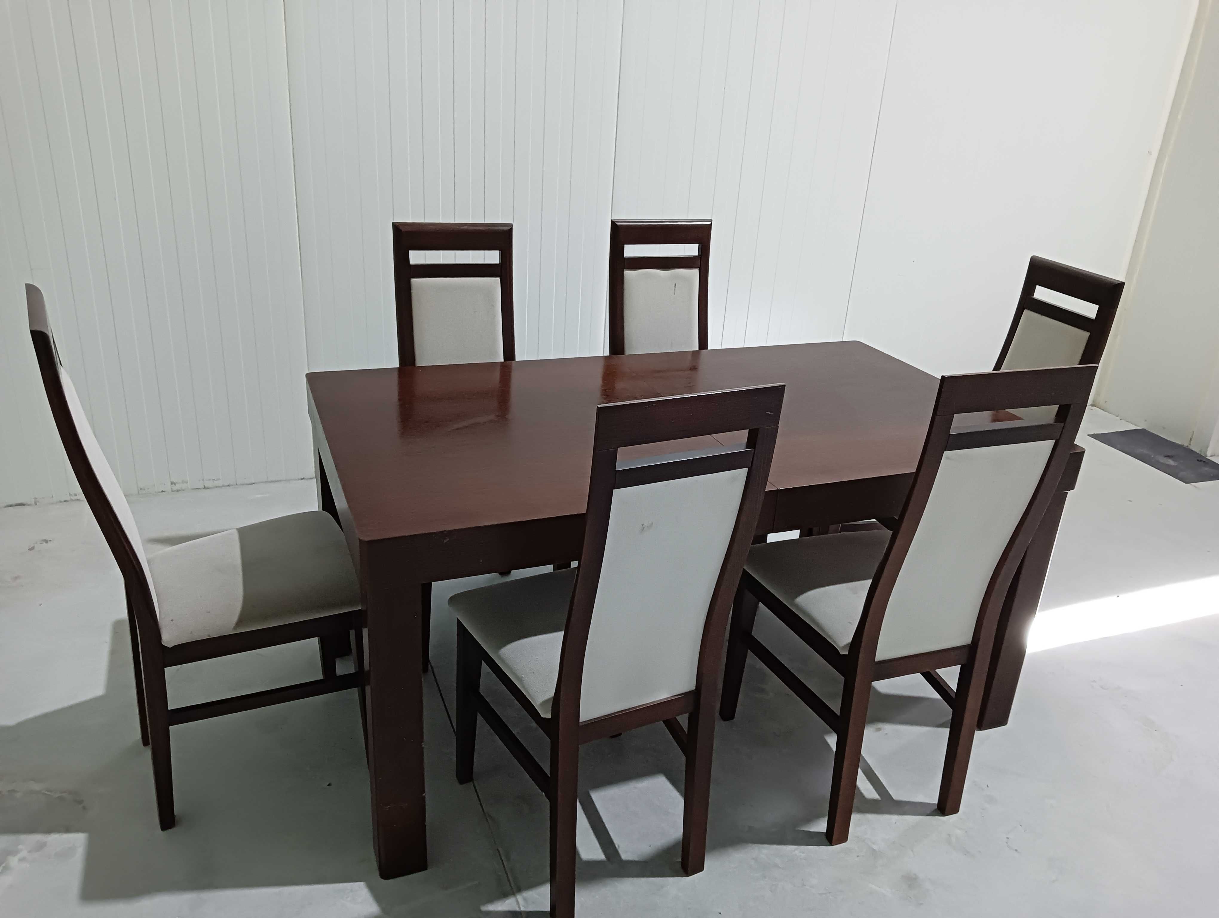 Stół z krzesłami 160x 90 rozkładany na 360x 90