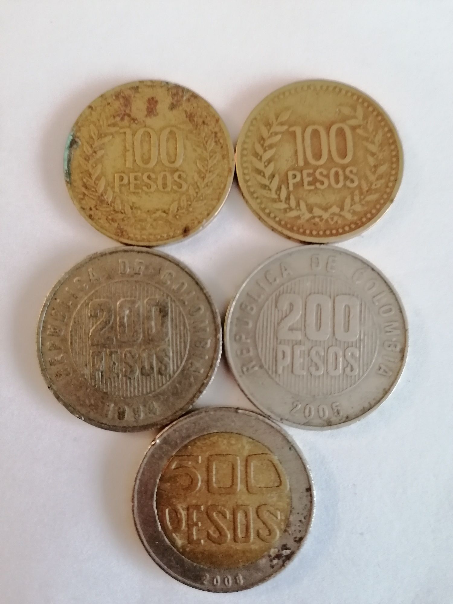 Moedas Colômbia Pesos
