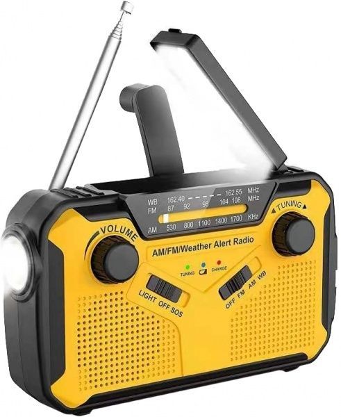 Динамо-радіо - павербанк 2000 мАг та ліхтарик на сонячній батареї