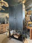 Szafa gabinet rustykalna czarna LOFT metal drewniana