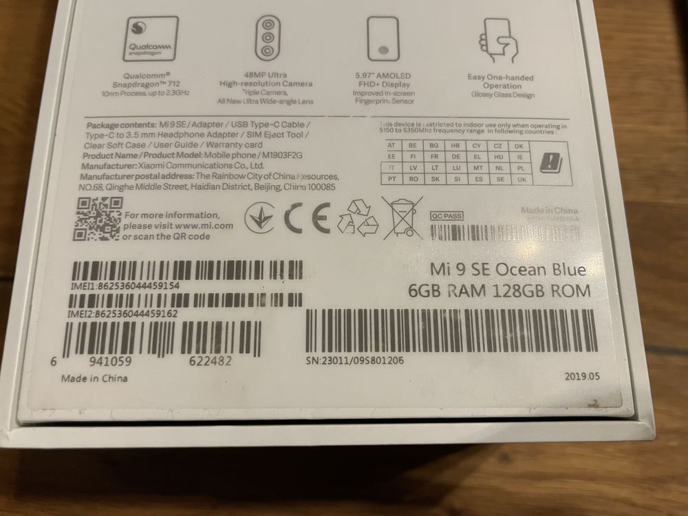 Xiaomi Mi 9 SE 6/128 niebieski