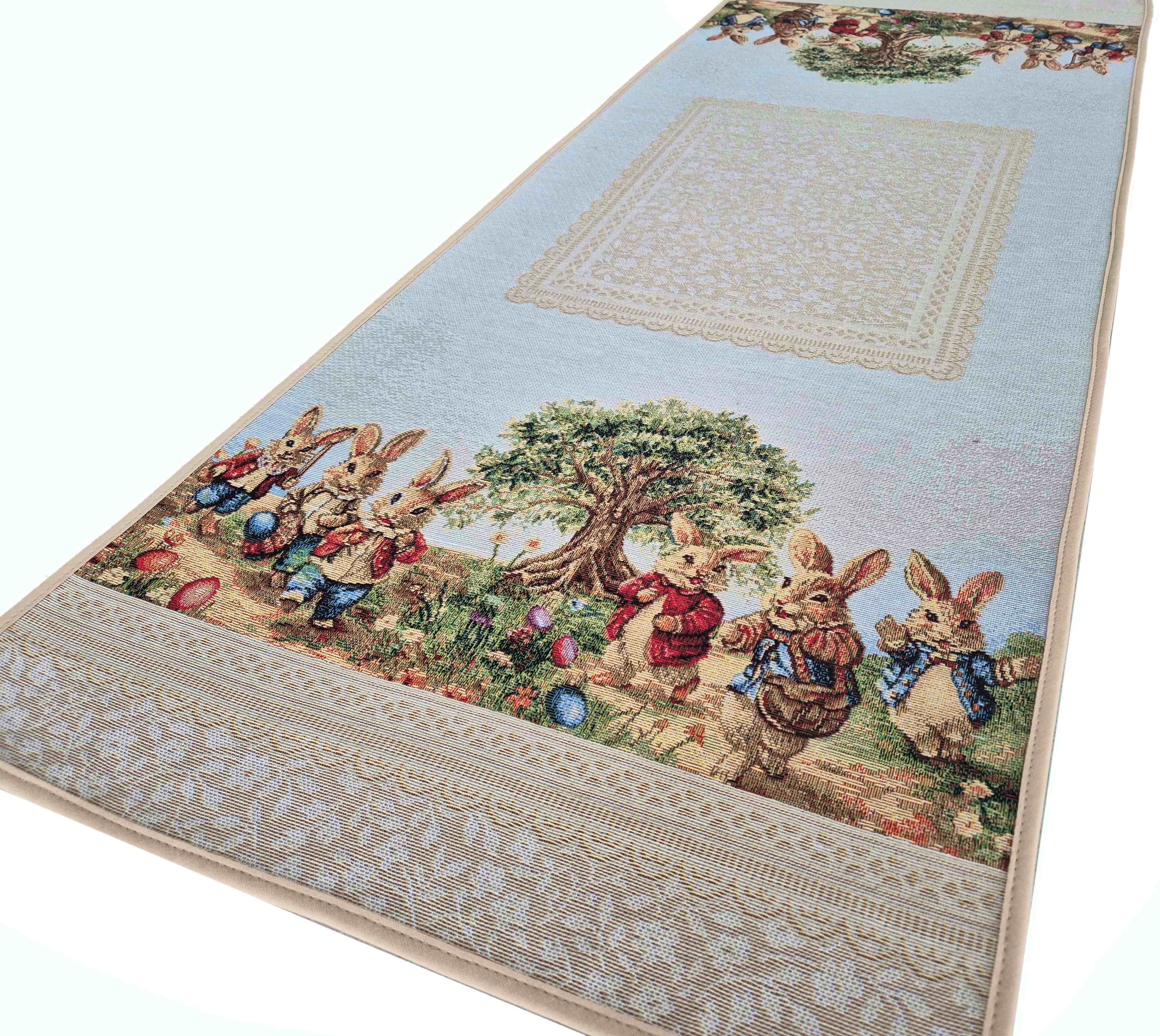 Bieżnik Wielkanocny gobelinowy 40x100 cm V59 z Zajączkami
