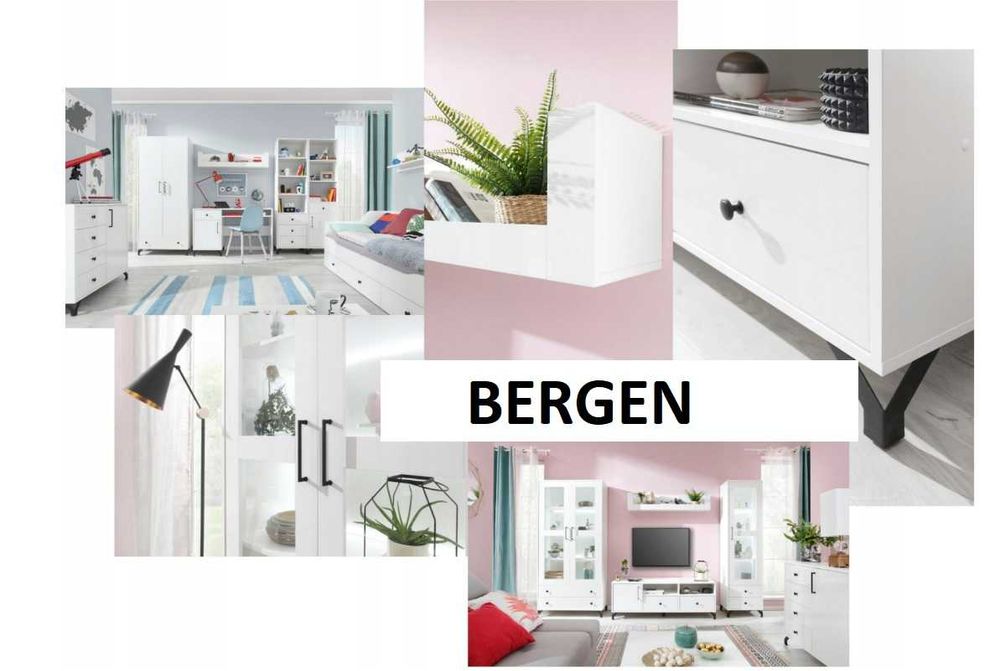 łóżko białe pojedyncze młodzieżowe Bergen 13 90x200 Biel Klasyczne