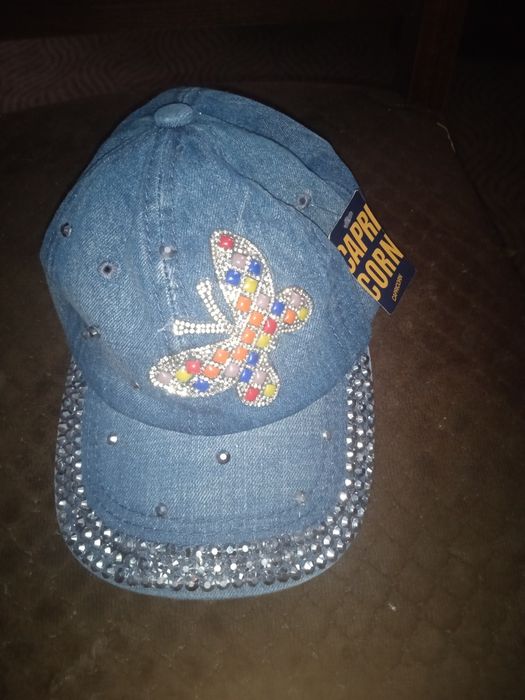 Бейсики джинсові, шапки