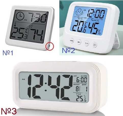 Термометр, гiгрометр - електронний настілький годинник-будильник