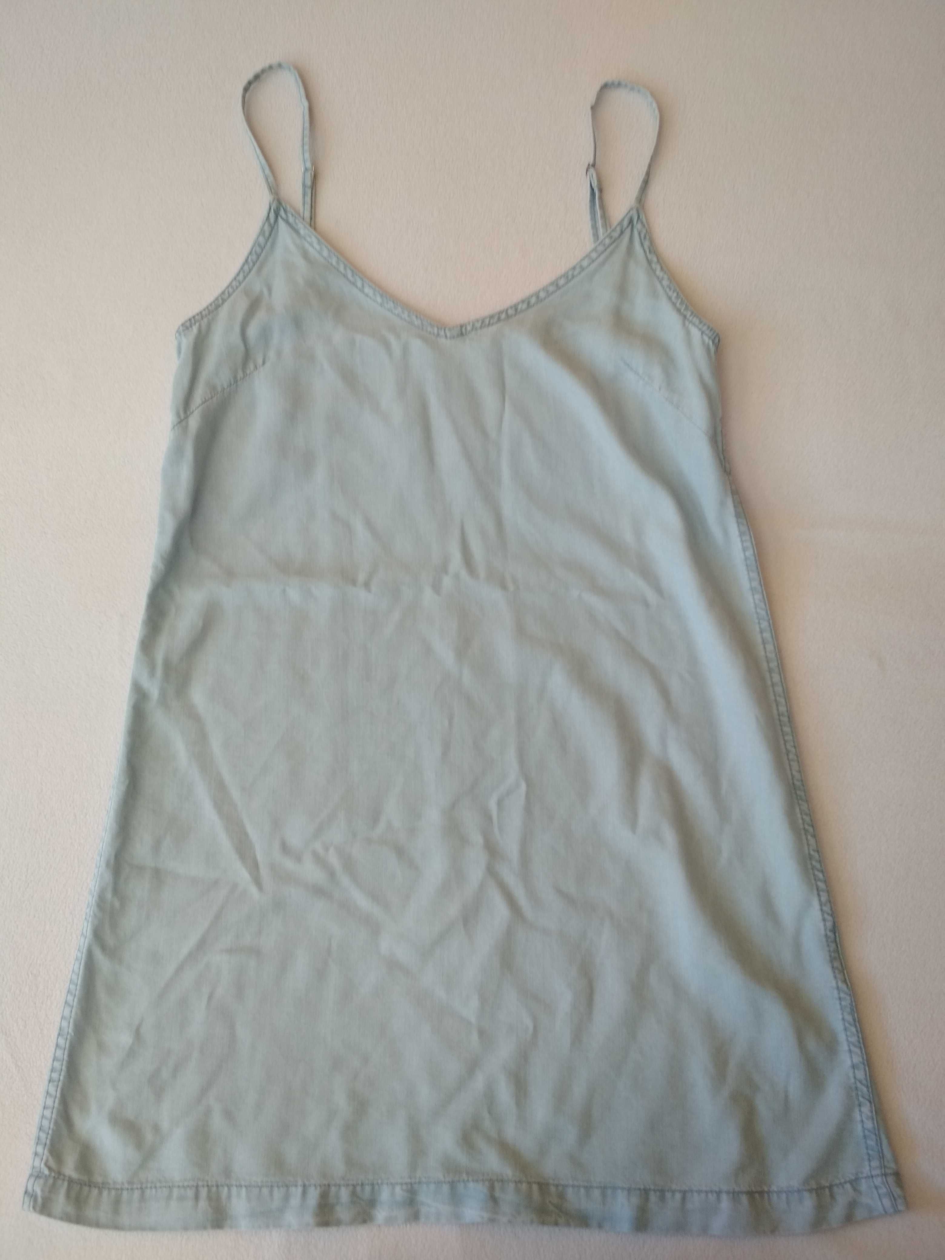 Sukienka na ramiączkach krótka niebieska Mango XS 34