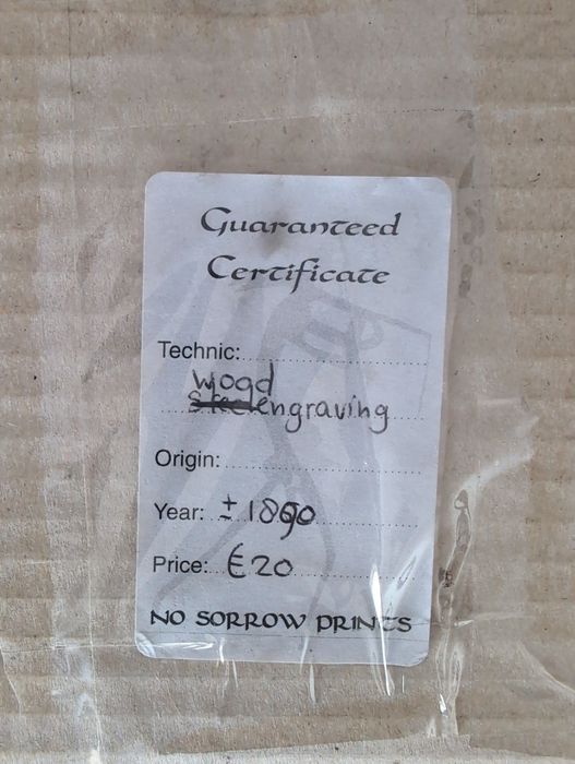 Gravura antiga em madeira paisagem Amsterdam 1890