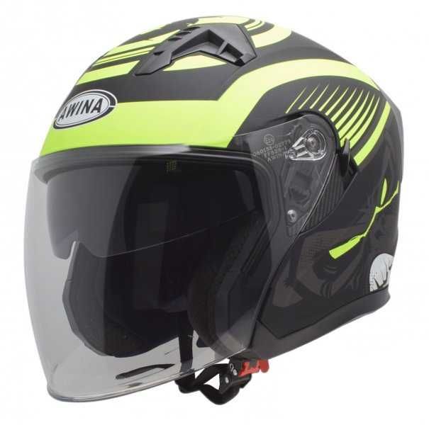 KASK Otwarty Motocyklowy FLUO MATT Sskuter Chopper ECER 22.06 + BLENDA