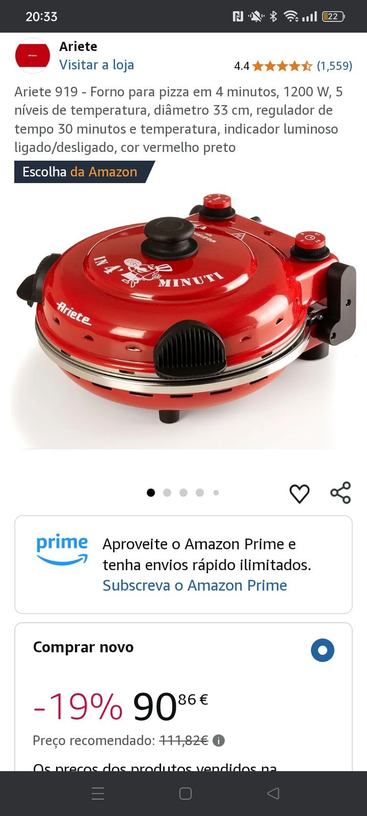 Forno de pizza portátil