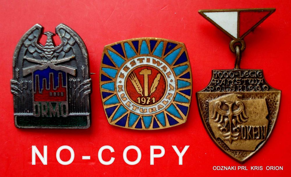 Odznaka Polska - ORMO - FESTIWAL 1971 -1000 Lat POLSKI -PRL