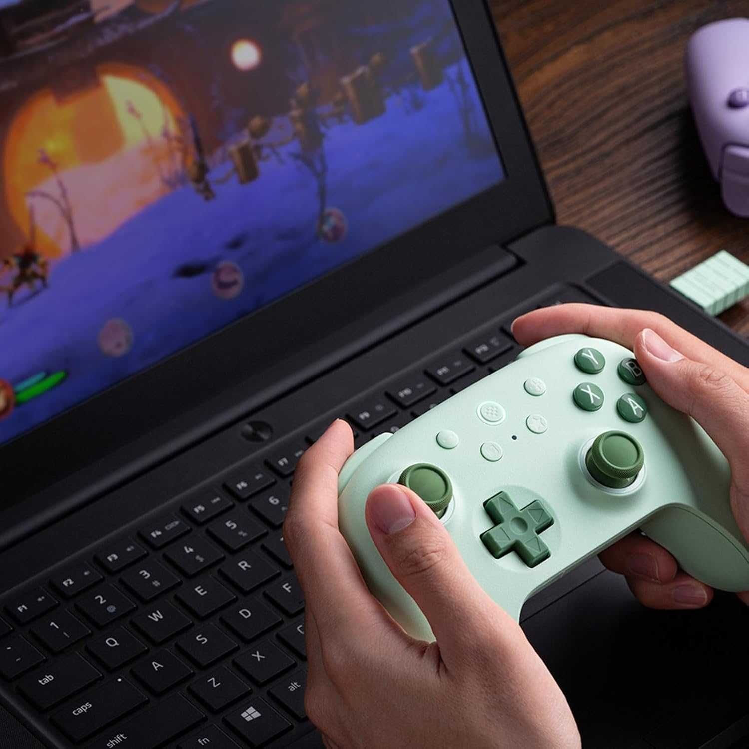 8bitdo Ultimate C Kontroler dla PC/Android, Hall Joysticki, Zielony