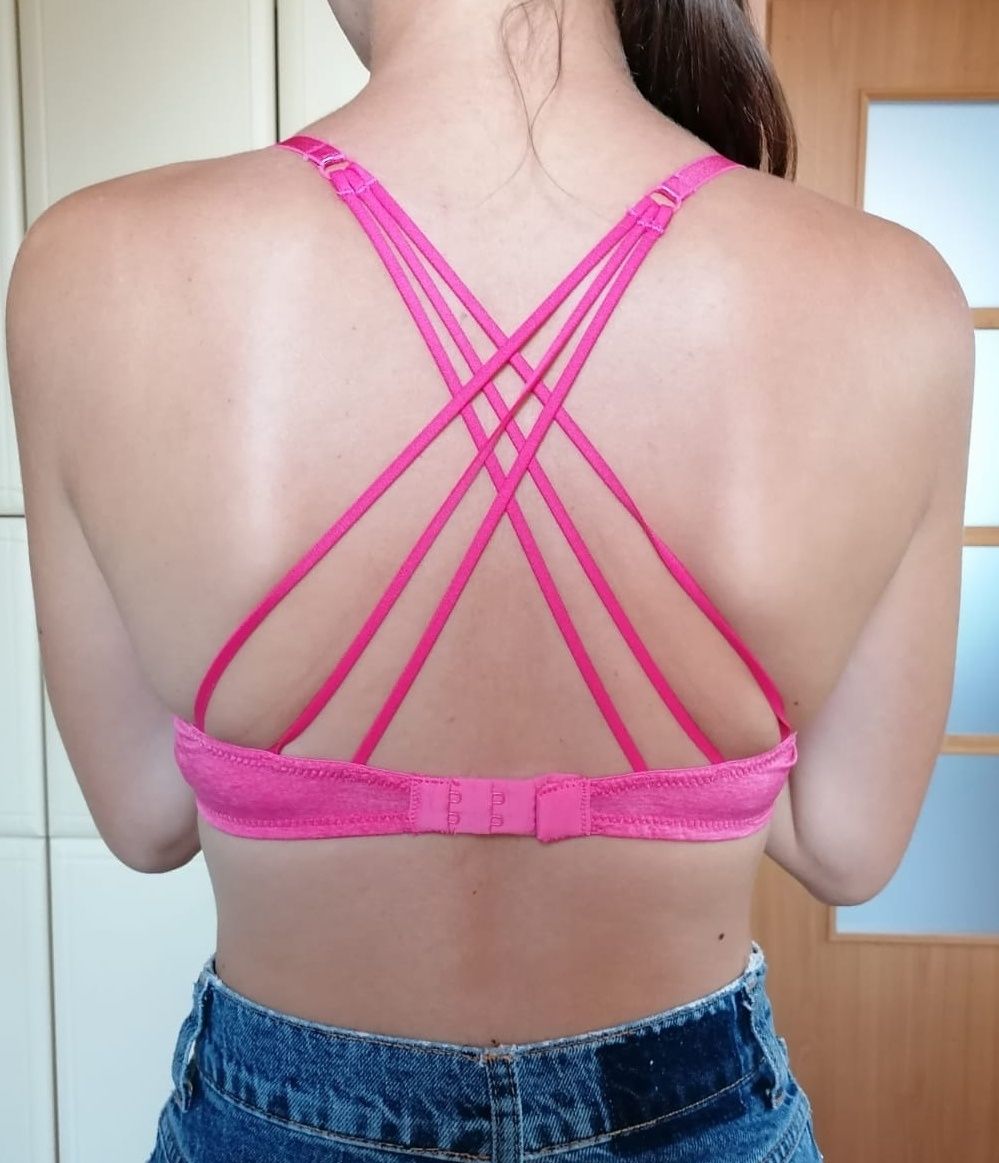 stanik push-up 70B H&M biustonosz na krzyż