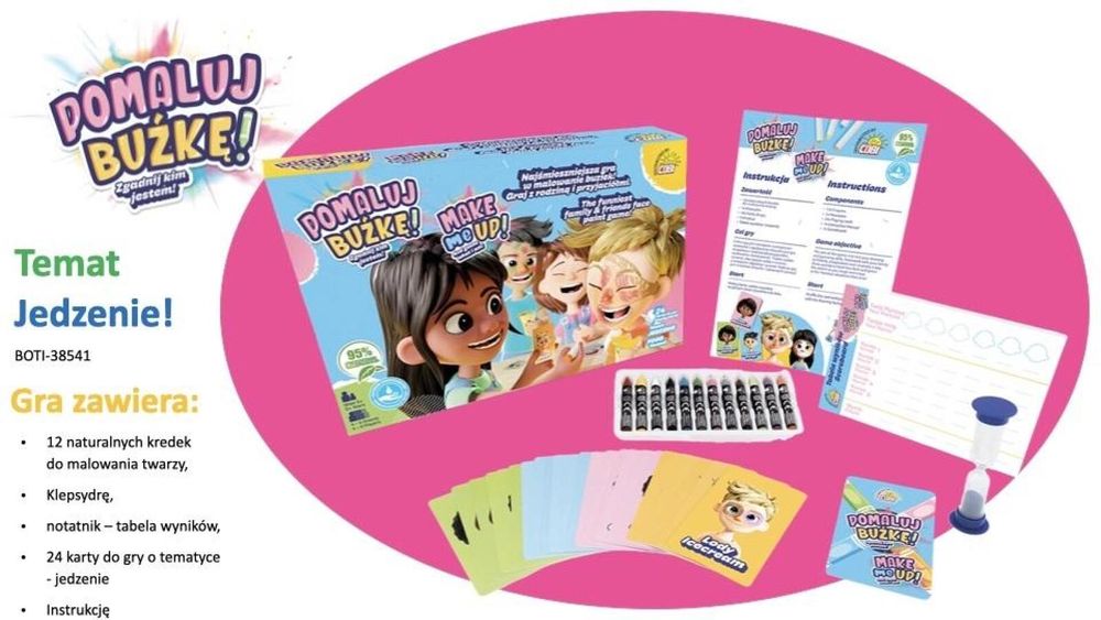 Pomaluj bużkę! Zgadnij kim jestem: Jedzenie Cobi pudełko,187x294 mm