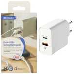 Podwójna Szybka Ładowarka Dual Usb - Usb C Ideenwelt 30W