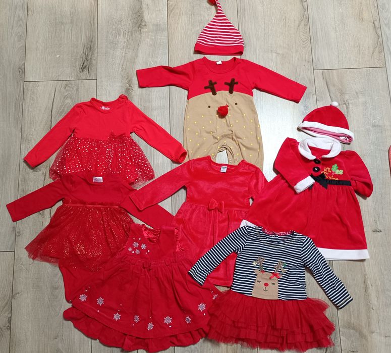 Zestaw świąteczny sukienka body sukienka renifer  80 86