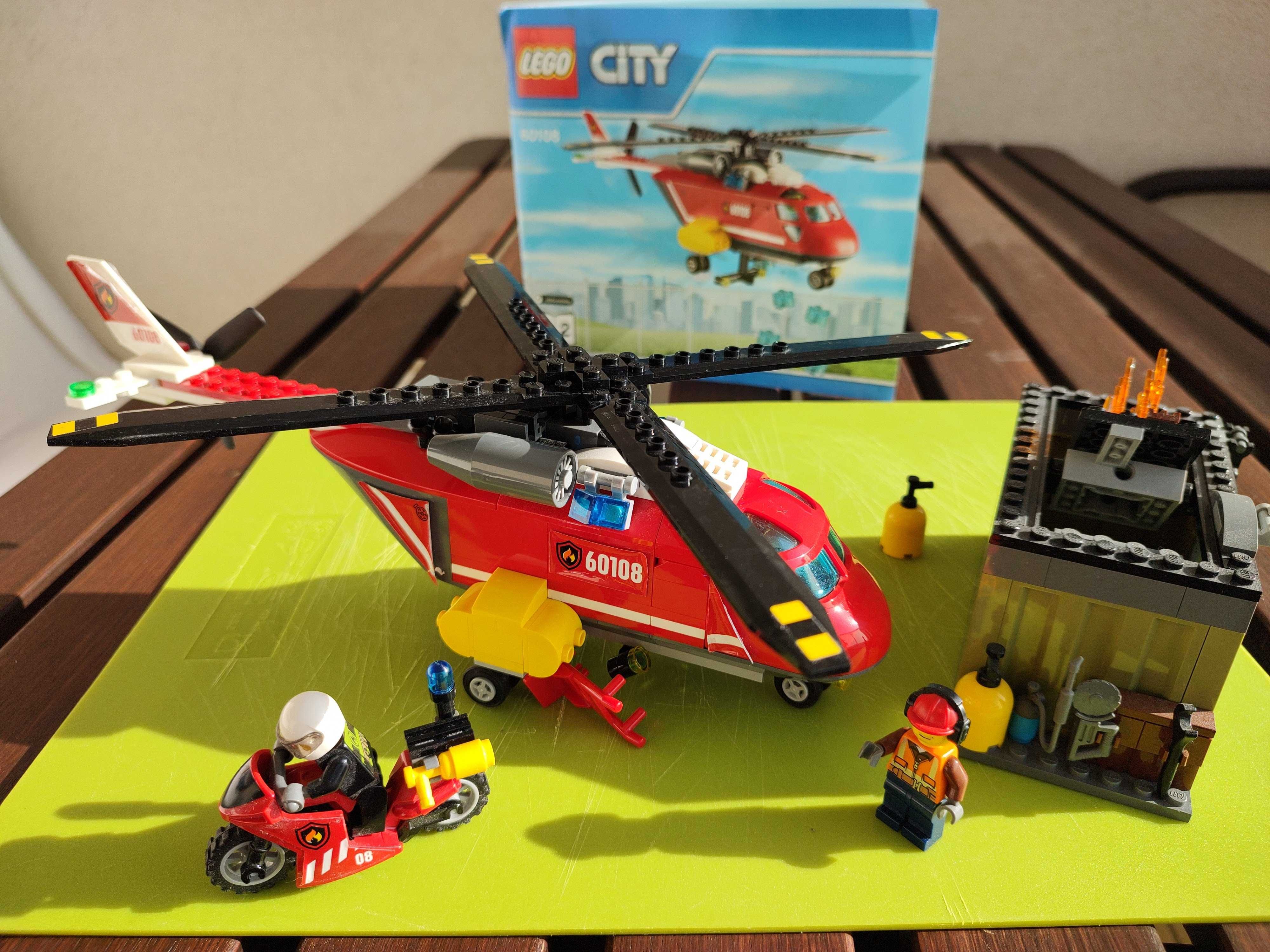Klocki LEGO City Helikopter Strażacki pożar 60108 + instrukcja