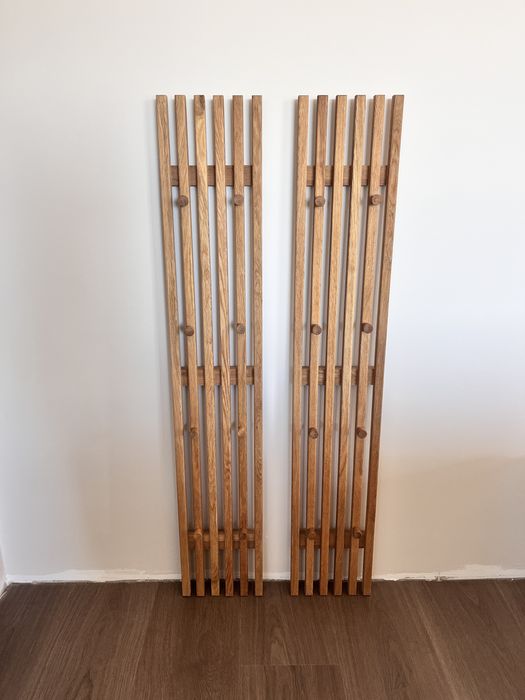 Dwa wieszaki drewno dębowe olejowane