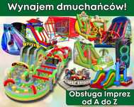 Wynajem dmuchańców Zjeżdżalni Tor przeszkód SNOWTUBING Festyny Imprezy