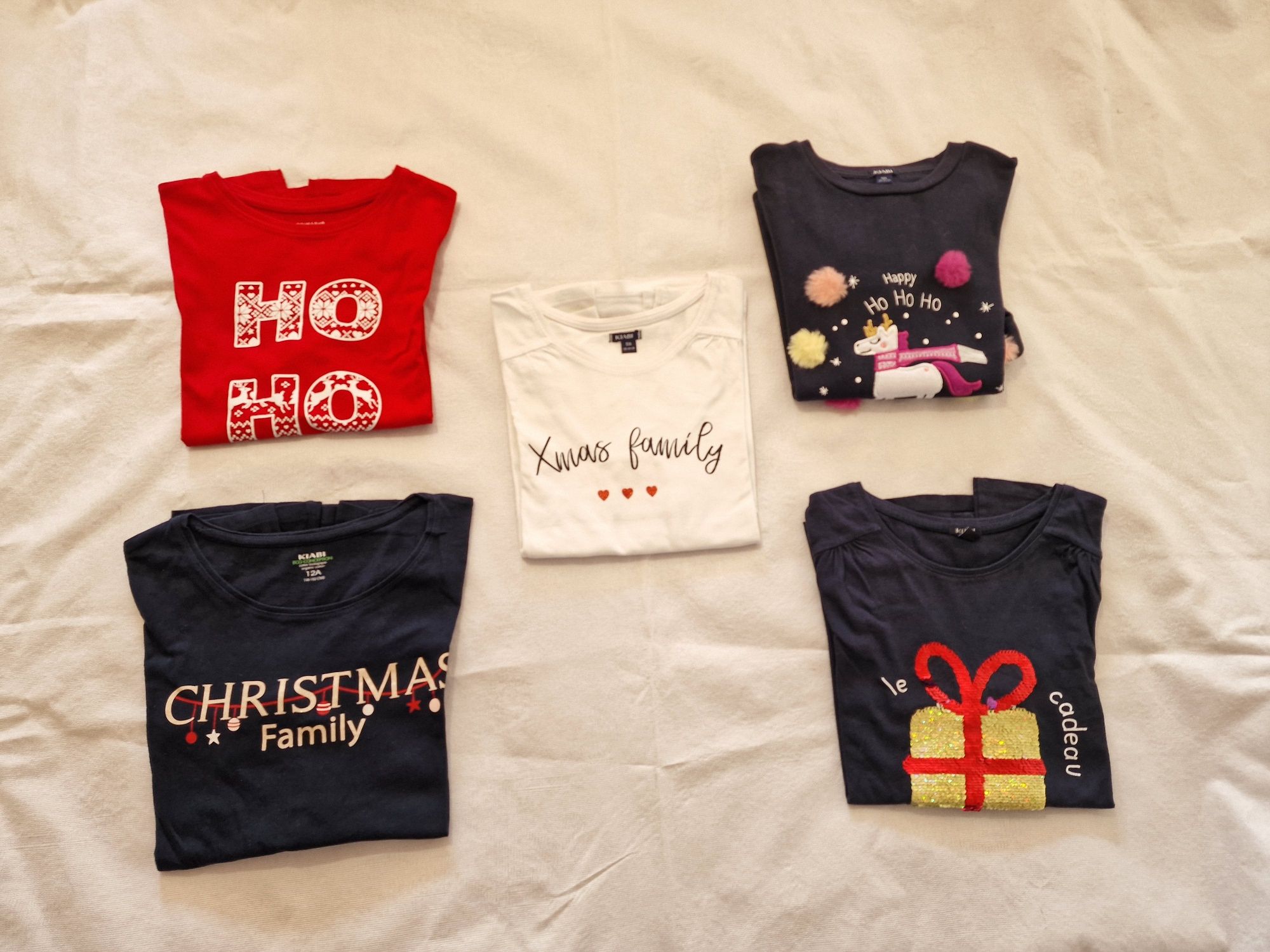 Lote de T-shirts de Natal tamanho 10 a 12 anos