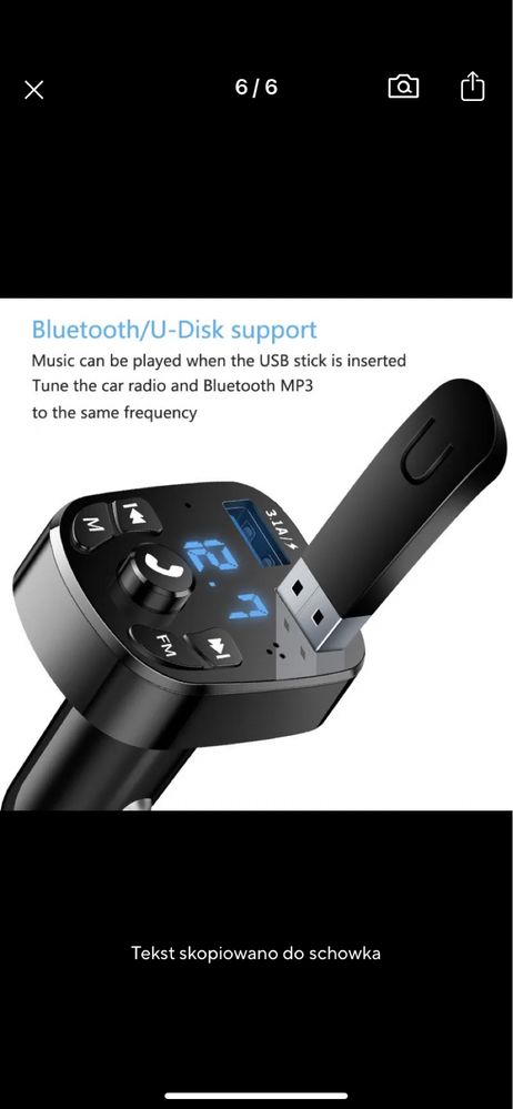 Mp3 podwójny szybka ładowarka Usb Fm odbiornik Bluetooth