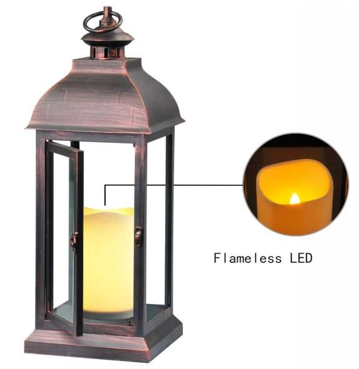Lampion/latarnia XXL 41cm ze świecą LED na baterie