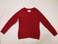 Czerwony elegancki sweter z wełną gruby splot Papaya Weekend 38 - 40