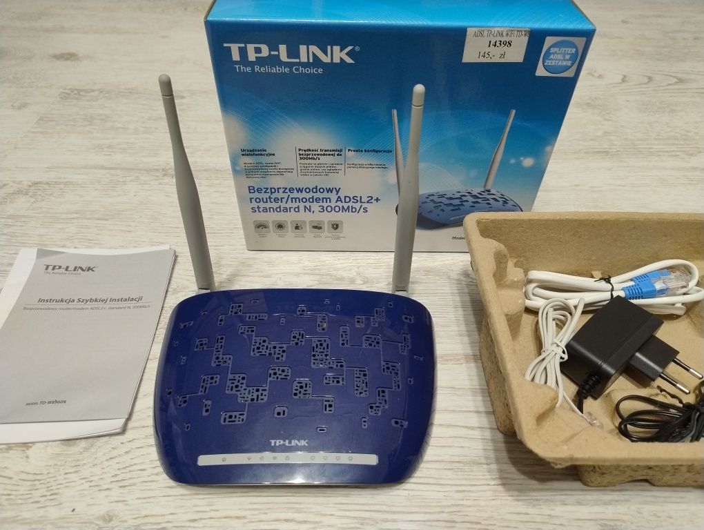 Router/modem bezprzewodowy ADSL2+ Standard N 300Mb/s Model. TD-W8960N
