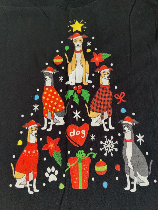 Świąteczny T-shirt Port Company S psia choinka pieski bluzka
