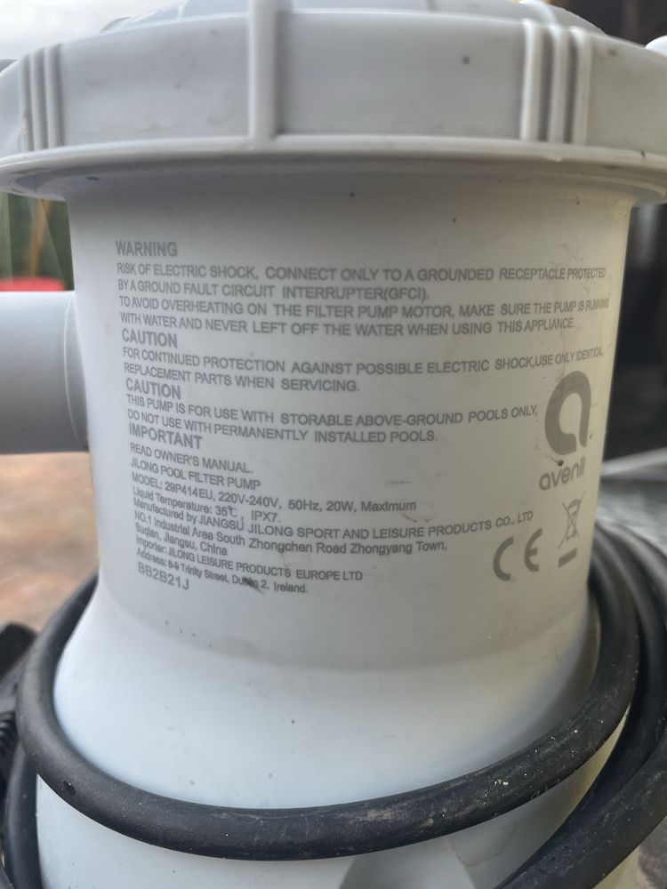 Pompa filtrująca do basenu model 29P414EU plus 2 filtry