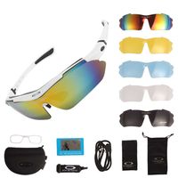 Солнцезащитные очки тактические  белые с поляризацией Oakley 5 линз