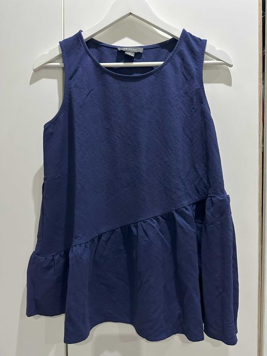 Granatowa bluzka falbanka Primark 38 M 40 L rozkloszowana