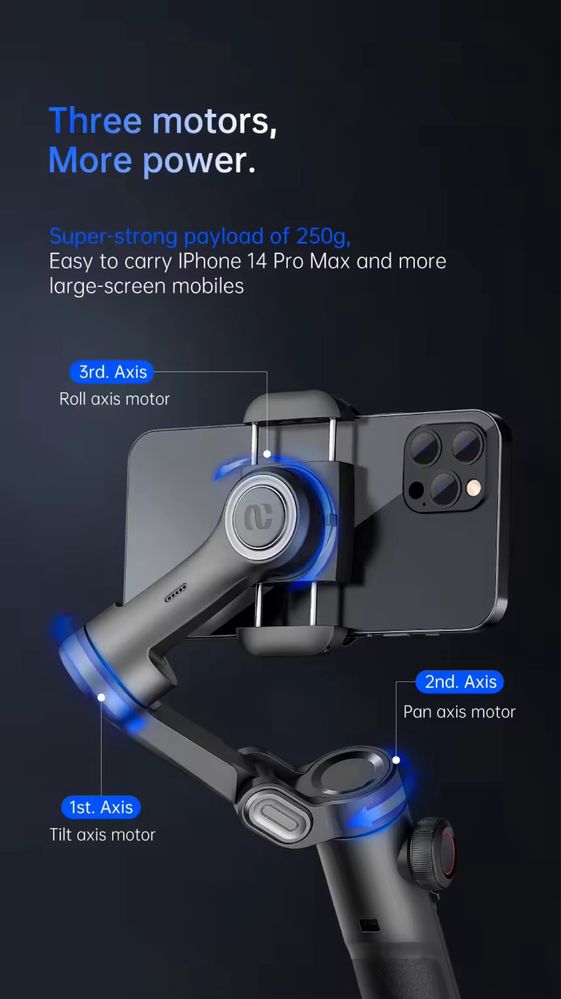 AOCHUAN Smart XE 3-осевой ручной шарнирный стабилизатор для телефона