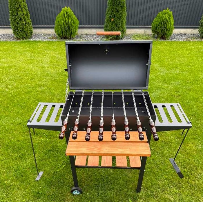 Мангал з кришкою для шашлику та барбекю! Мангал з термометром!