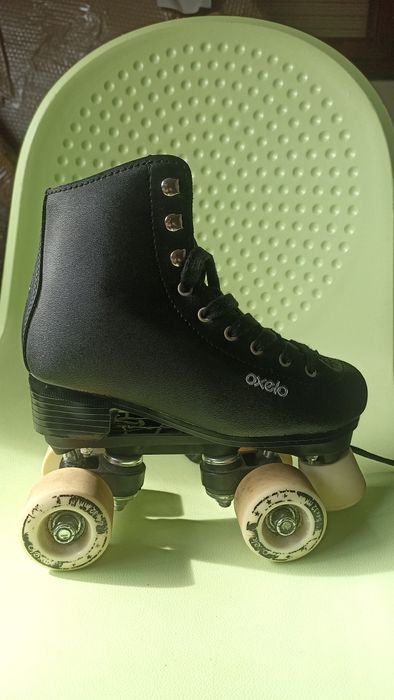 Patins De 4 Rodas Patinagem Artística Criança/Adulto Preto