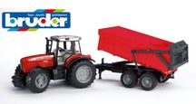 Трактор Massey Ferguson 7480 c прицепом Bruder (Брудер) 02045
