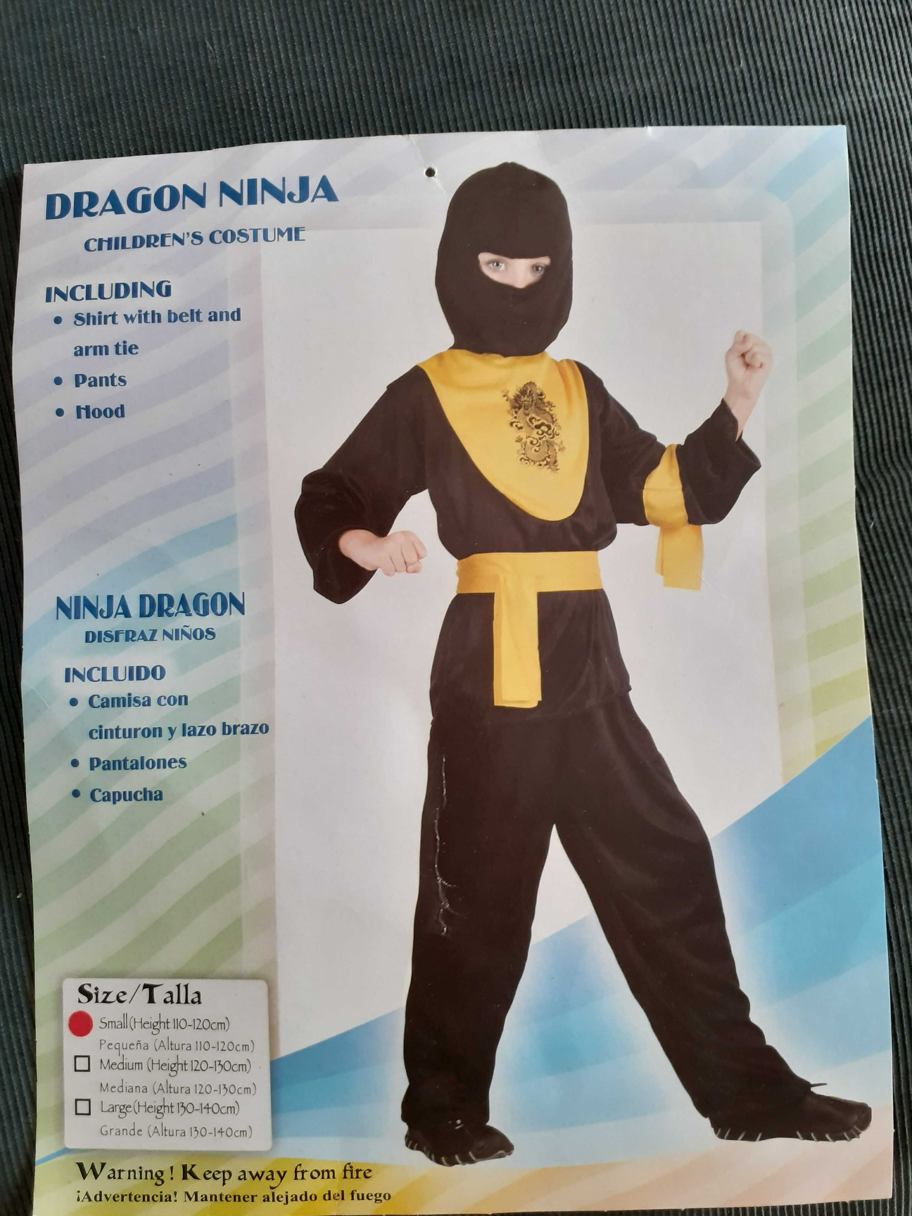 Carnaval disfarce Ninja Dragão para menino 4 anos