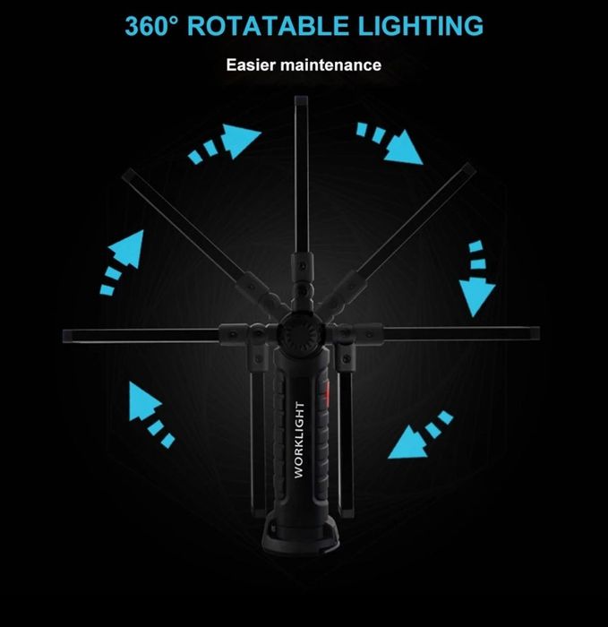 Фонарик светодиодный Светильник акумуляторний с магнитом перезаряжаем