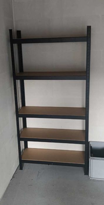 Metalowy REGAŁ MAGAZYNOWY Do Garażu Warsztatu Piwnicy CZARNY - NOWY