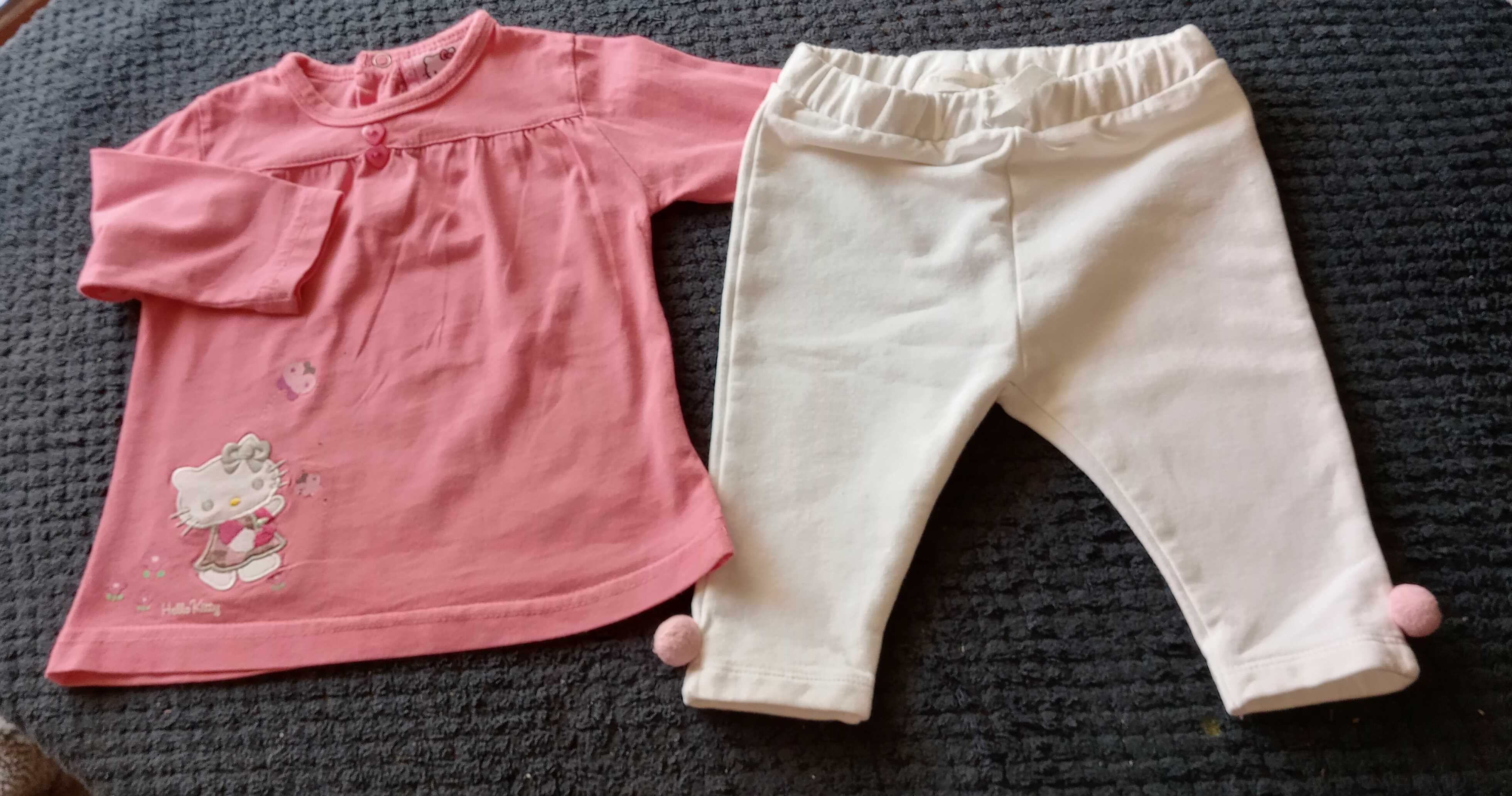 Conjunto Bebé 6-9 meses - Calças e camisola - Hello Kitty e Zyppy