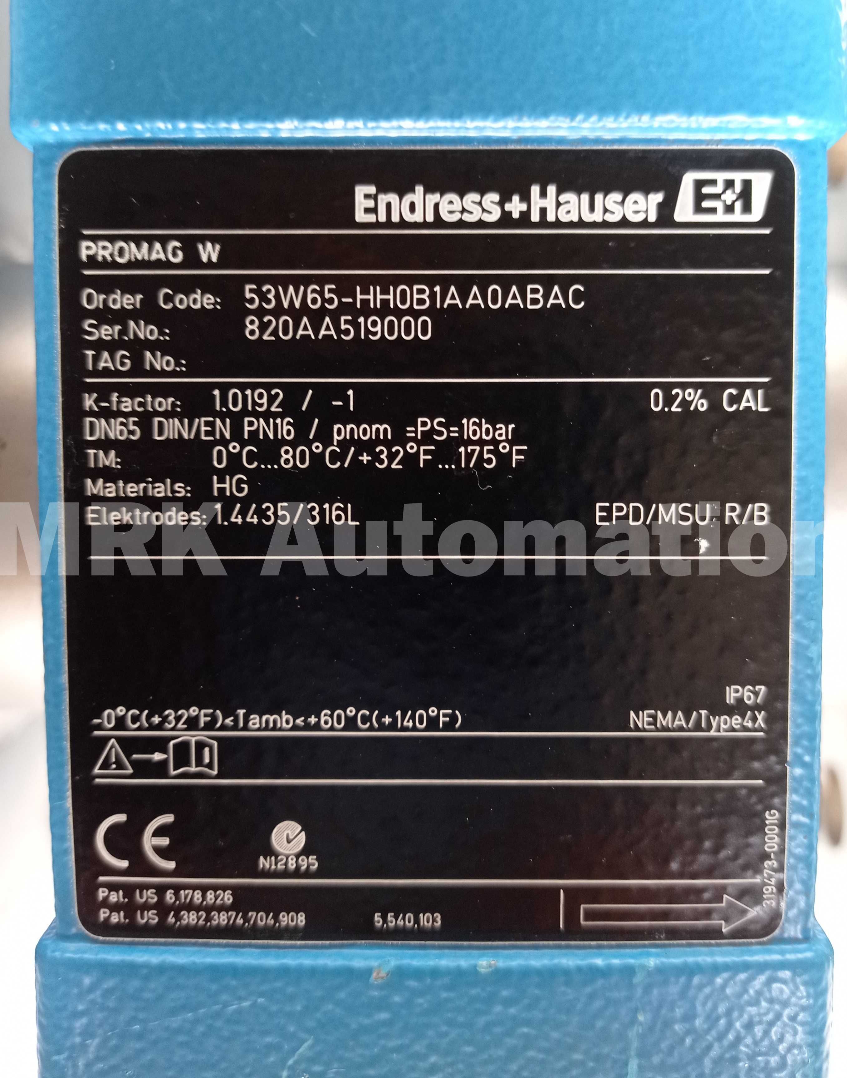 Endress Hauser przepływomierz Promag 53W65 DN65 4-20mA