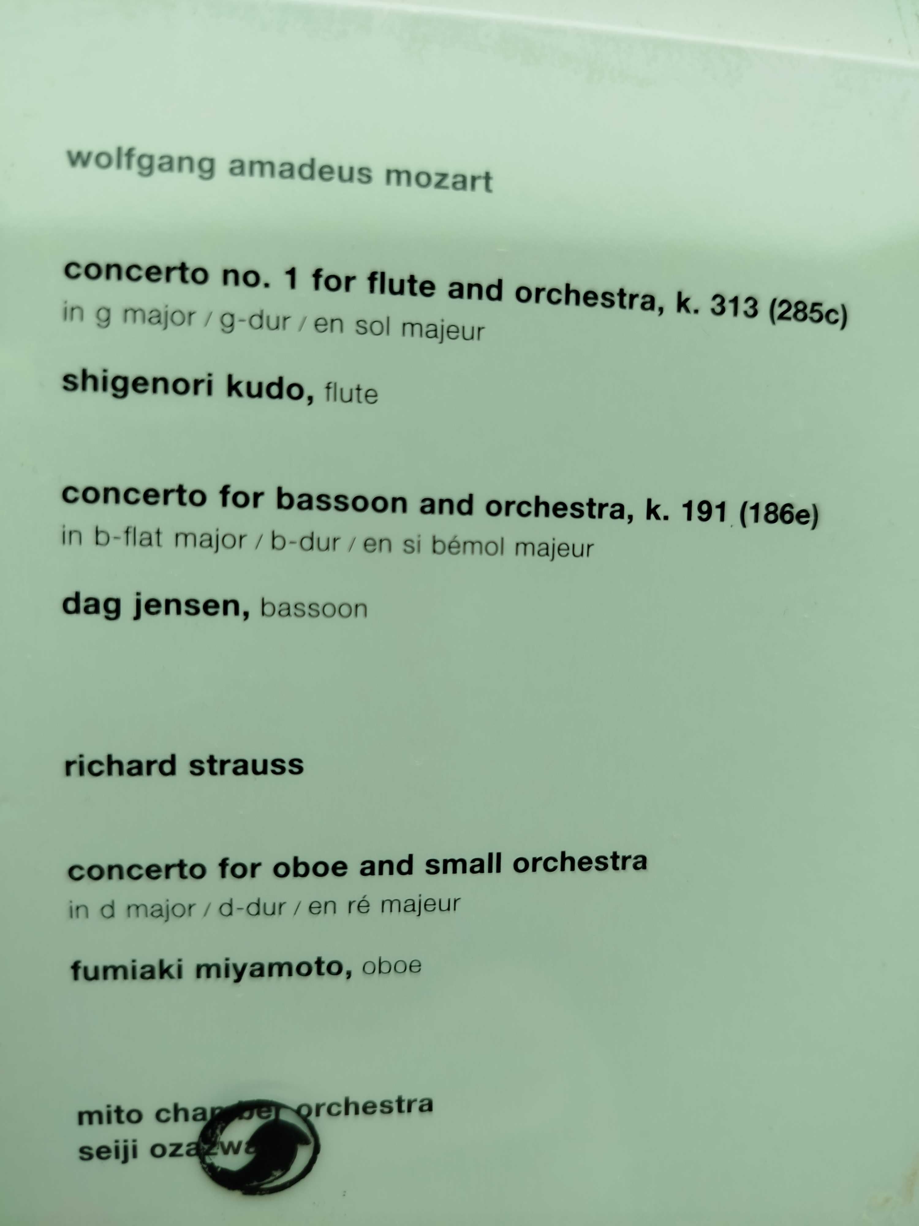 Mozart Strauss Woodwind Concertos Mito Chamber Orchestra Seiji Ozawa