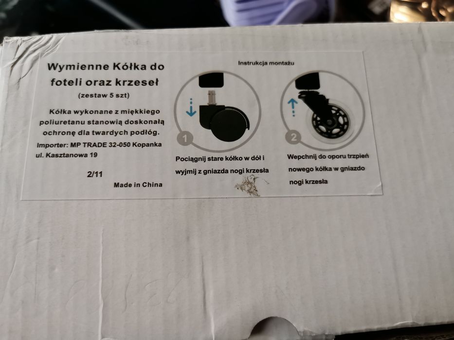 Wymienne koła do foteli i krzeseł, nowe koła do fotela,krzesło biurowe