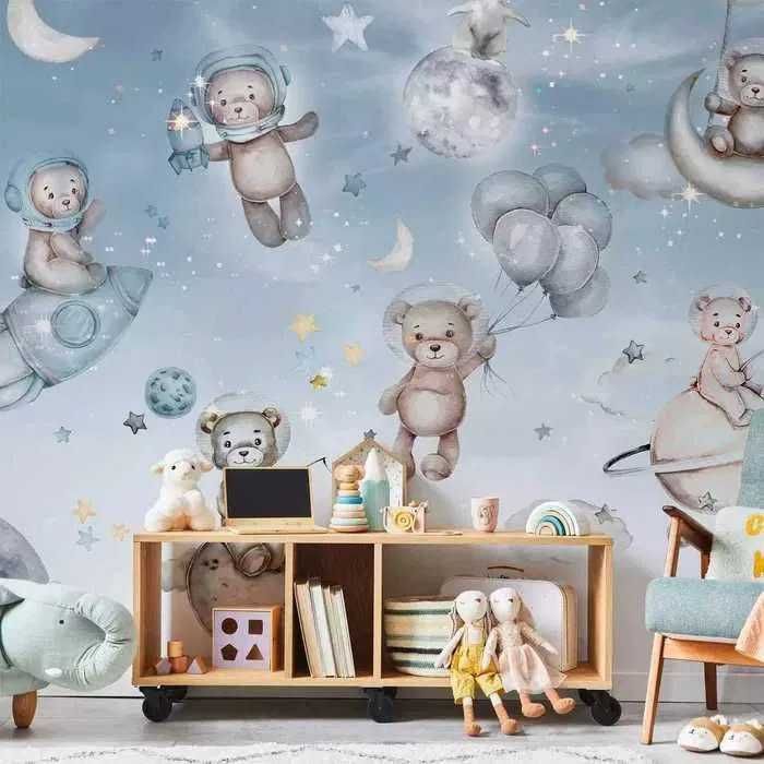 Fototapeta "PREMIUM" MISIE I PINGWINY w kosmosie (450x315 cm)