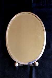 Espelho Oval em prata e madeira (antigo)
