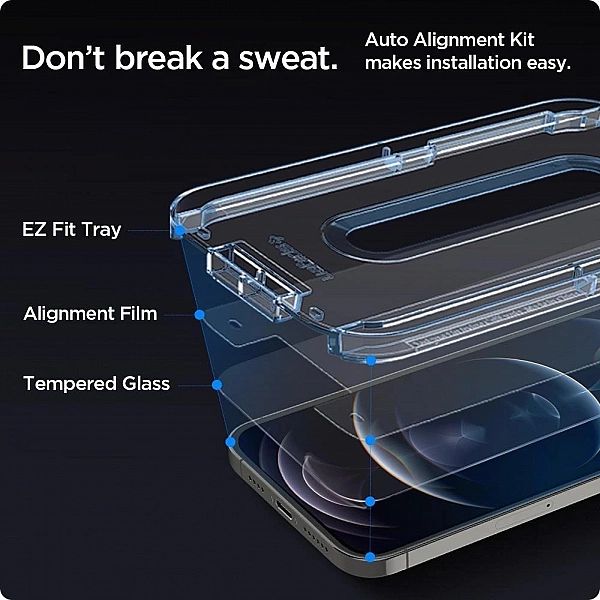 Szkło hartowane Spigen Glas.tR EZ Fit na iPhone 12 / iPhone 12 Pro - 2