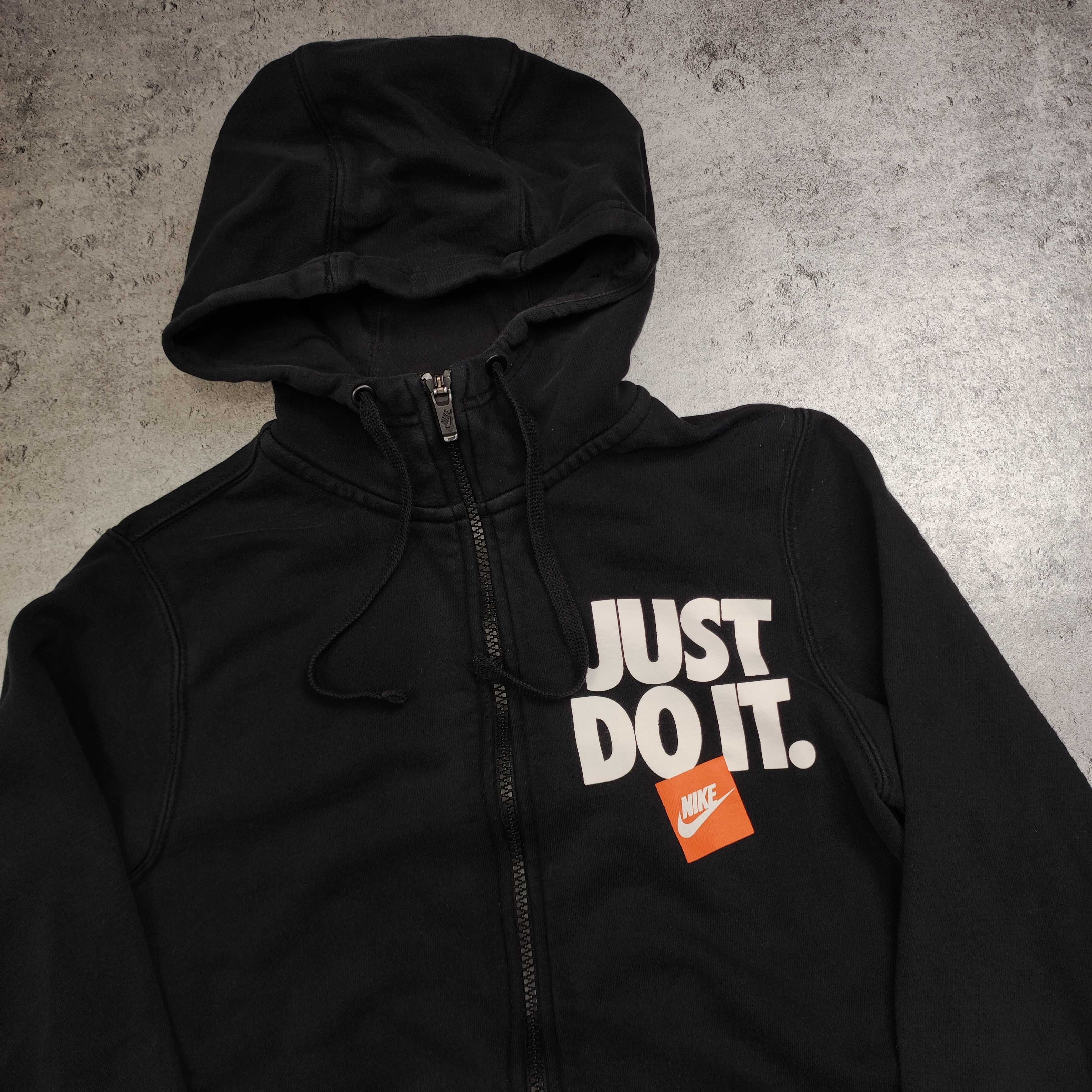 MĘSKA Bluza Rozpinana Hoodie z Kapturem Bawełna Czarna Nike Do It Logo