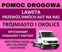 POMOC DROGOWA, laweta na dwa auta, Trójmiasto i okolice