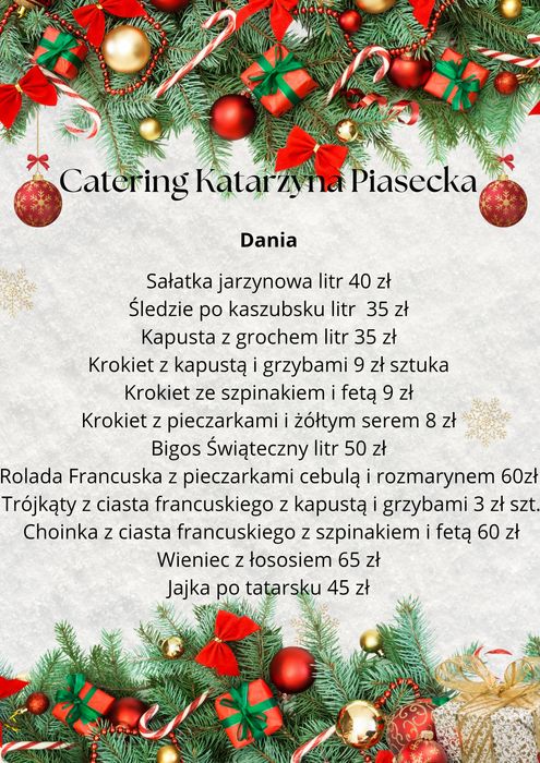 Catering Świąteczny indywidualne lub dla firm