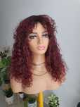 Peruka z włosów naturalnych loki loczki afroloki 45 cm grzywka
