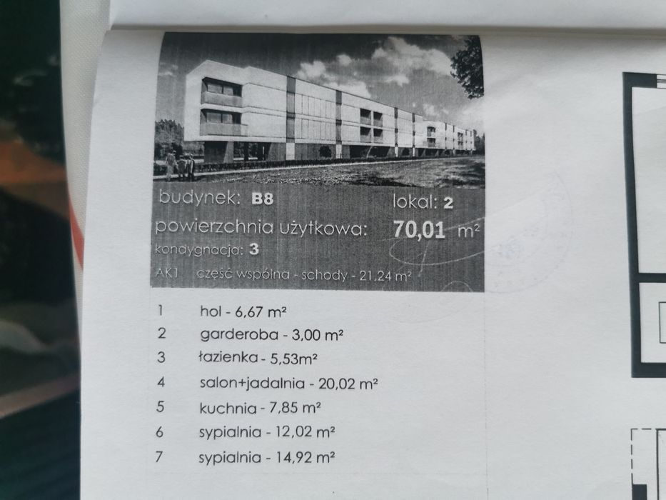 Mieszkanie ,apartament 3pokojowe z balkonem centrum Serocka